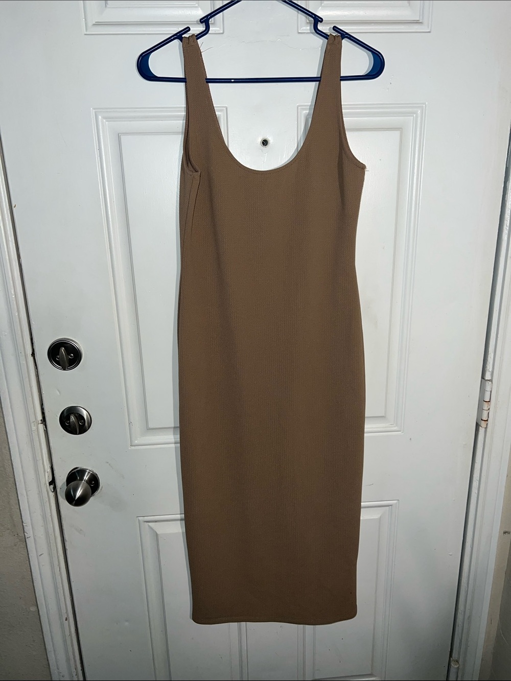 Fashion Nova Sleeveless Midi Bodycon Dress in Brown